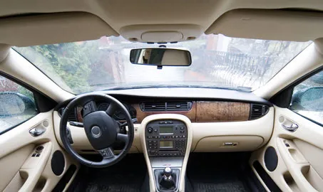 front seat and dashboard of a car